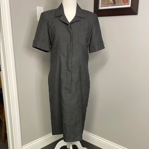 Delta Airlines Womens Uniform Dress Size 8P Petite Short Short Sleeve Gray